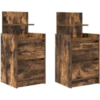 vidaXL Nachtkastjes met 2 lades 2 st 38x34x80 cm gerookt eikenkleurig