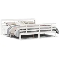 vidaXL Bedframe met hoofdeinde zonder matras 180x200 cm wit