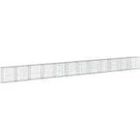 vidaXL Gabion met deksel, 1200x50x100 cm, verzinkt staal