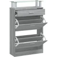 vidaXL Schoenenkast 63x24x104 cm bewerkt hout grijs sonoma eikenkleur