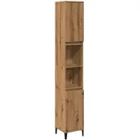vidaXL Badkamerkast 30x30x190 cm bewerkt hout artisanaal eikenkleurig