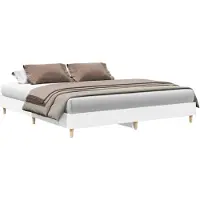 vidaXL Bedframe zonder matras 180x200 cm spaanplaat wit
