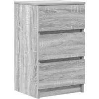 vidaXL Nachtkastje met 3 lades 39x35x65 cm grijs sonoma