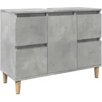 vidaXL Wastafelonderkast, betonkleur, 80x33x60 cm, houtvezel