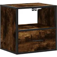 vidaXL Nachtkastje wandgemonteerd 40x31x39,5 cm gerookt eikenkleurig