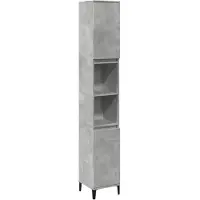 vidaXL Badkamerkast 30x30x190 cm bewerkt hout betongrijs