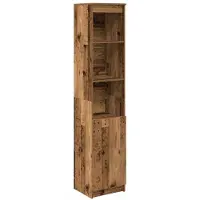 vidaXL Hoge kast 37,5x35x180 cm bewerkt hout oud houtkleurig