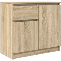 vidaXL Dressoir met lade, Sonoma-eikenhout, 71x35x65 cm, houtvezel
