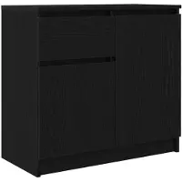 vidaXL Dressoir met lade, zwart, eikenlook, 71x35x65 cm