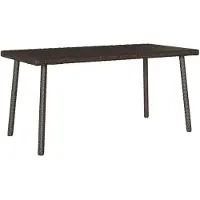 vidaXL Tuinbanktafel Rechthoekig Bruin 80x40x37 cm Kunststof riet