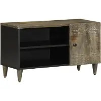 vidaXL TV-kast, lichtgrijs, 80x31,5x46 cm, massief mangohout