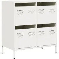 vidaXL Dressoir 68x39x73,5 cm koudgewalst staal wit