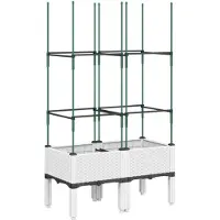 vidaXL Plantenbak met latwerk 80x40x142,5 cm polypropeen wit