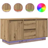 vidaXL Tv-meubel met LED-verlichting 100x41x50 cm artisanaal eiken