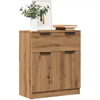 vidaXL Dressoir 60x30x70 cm bewerkt hout artisan eikenkleurig