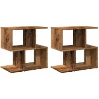 vidaXL Nachtkastjes 2 st 50x30x51,5 cm bewerkt hout oud houtkleurig