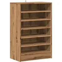vidaXL Schoenenkast 60x35x92 cm bewerkt hout artisanaal eikenkleur
