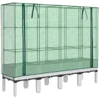 vidaXL Verhoogde tuinbed met kasopbouw, rattanlook, 160x40x140 cm