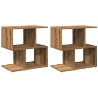 vidaXL Nachtkastjes 2 st 50x30x51,5 cm bewerkt hout artisanaal eiken