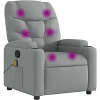 vidaXL Massagestoel met lichtgrijze stof