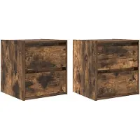 vidaXL Nachtkastjes 2 st wandgemonteerd 38x34x40 cm gerookt eikenkleur