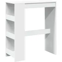 vidaXL Barkruk met plank, wit, 90x40x103,5 cm, houtvezel