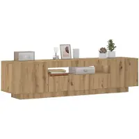vidaXL TV-kast met LED-verlichting, Artisan-eikenhout, 160x35x40 cm