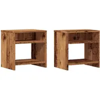 vidaXL Nachtkastjes 2 st 40x30x40 cm bewerkt hout oud houtkleurig