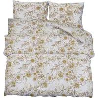 vidaXL Dekbedovertrekset 155x220 cm katoen wit en bruin