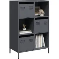 vidaXL Hoge kast, antraciet, 68x39x103,5 cm, staal