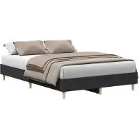 vidaXL Bedframe zonder matras 120x190 cm spaanplaat zwart