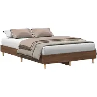 vidaXL Bedframe zonder matras 120x190 cm spaanplaat bruin eikenkleurig