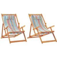 vidaXL Opklapbare stoelen, 2 stuks, meerkleurige stof