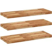 vidaXL Wandschappen 3 st zwevend olieafwerking 80x30x4 cm acaciahout