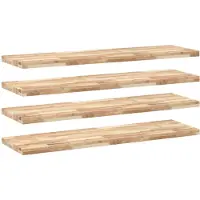 vidaXL Wandschappen 4 st zwevend 120x40x4 cm onbehandeld acaciahout