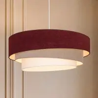 Duolla Hanglampe , Trio, Rood, Woonkamer, Stof, Jong wonen