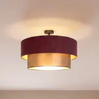 Duolla Plafondlamp , Dorina, Rood, Keuken, Stof, Jong wonen
