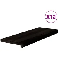 vidaXL Traptreden 12 st 70x25x2 cm massief eikenhout bruin-zwart
