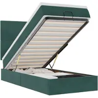 vidaXL Ottoman bed met matrassen 140x190cm fluweel donkergroen
