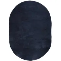 vidaXL Hoogpolig vloerkleed NAVARRA 300x200 cm polyester marineblauw