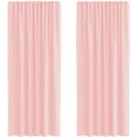 vidaXL Vitrage gordijnen met lussen, 2 stuks, roze, 140x225 cm