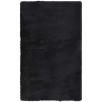 vidaXL Hoogpolig vloerkleed NAVARRA 80x150 cm polyester zwart