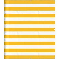 vidaXL Balkonscherm Geel en Wit Gestreept 120x700 cm