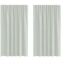 vidaXL Gordijnen voile met lussen 2 st 140x175 cm lichtgrijs