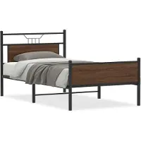 vidaXL Bedframe zonder matras bewerkt hout bruin eikenkleur 100x200 cm