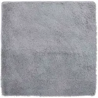 vidaXL Hoogpolig vloerkleed NAVARRA 200x200 cm polyester lichtgrijs