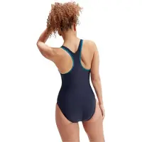 Speedo Dames/Dames Logo Racerback Eendelig Zwempak (Zwart, Groen)