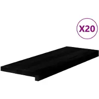 vidaXL Traptreden 20 st 70x25x2 cm massief eikenhout bruin-zwart