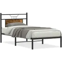 vidaXL Bedframe zonder matras hout gerookt eikenkleurig 80x200 cm