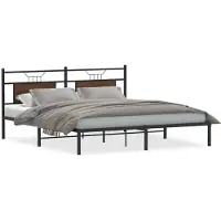 vidaXL Bedframe zonder matras bewerkt hout bruin eikenkleur 183x203 cm